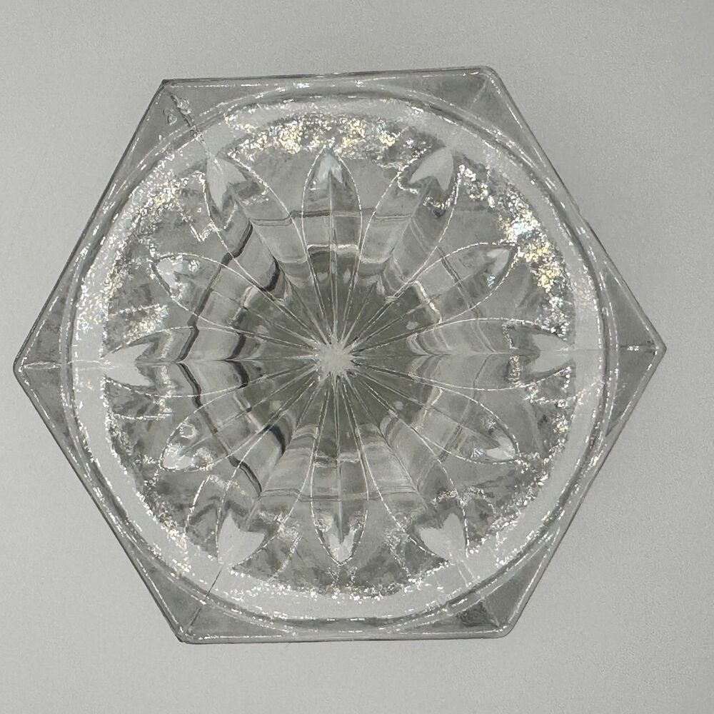 Vintage Egg Shaped Cut Glass Pedestal Candy Dish Jar with Lid, 9" - Picture 4 of 5